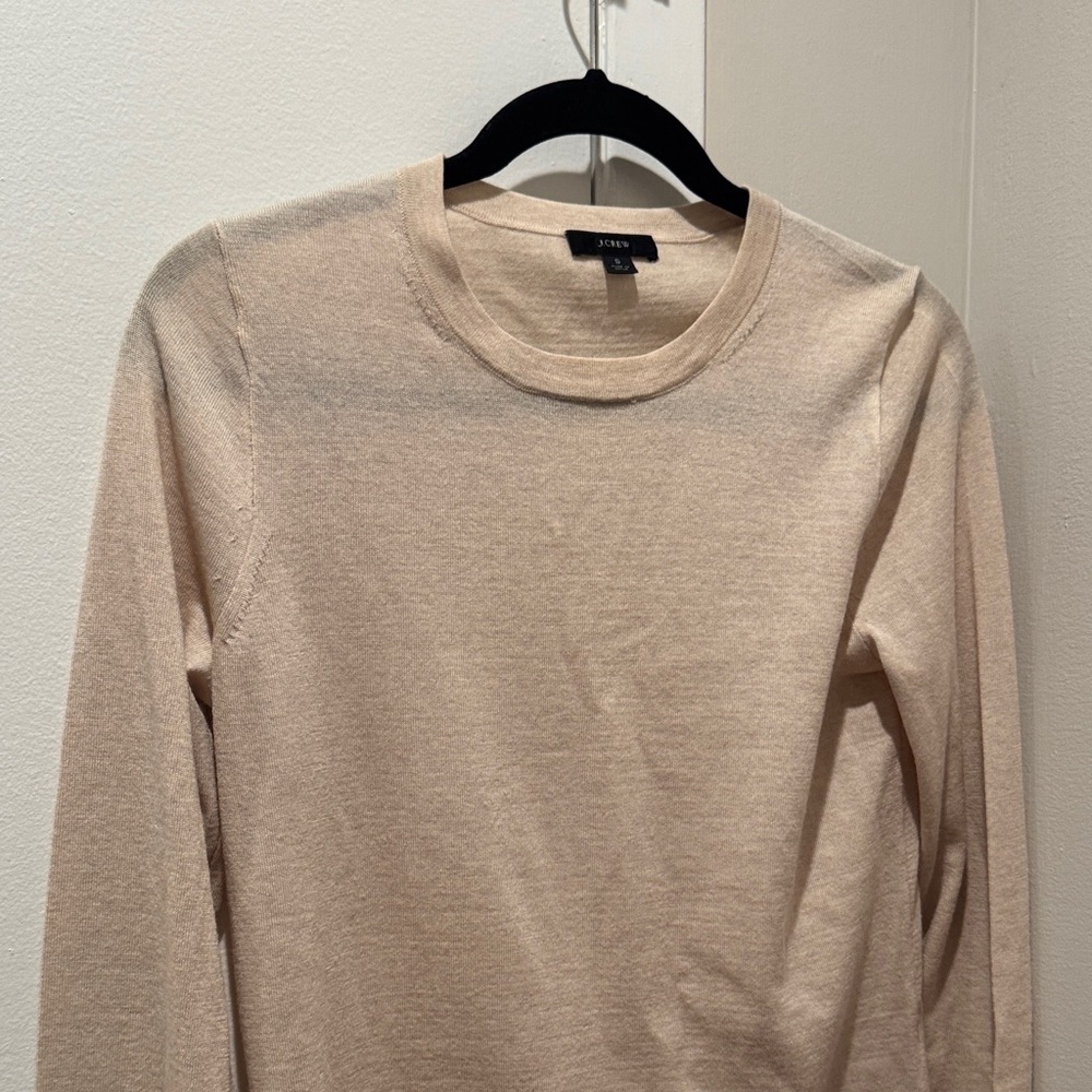 J. Crew Light Tan Crew Neck Sweater